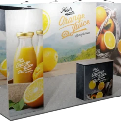 Printtiosasto 5x3m yläkaarella ja valotiskillä